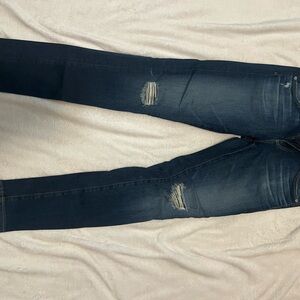 Ag Adriano Goldschmied Blue Skinny Jeans Distressed